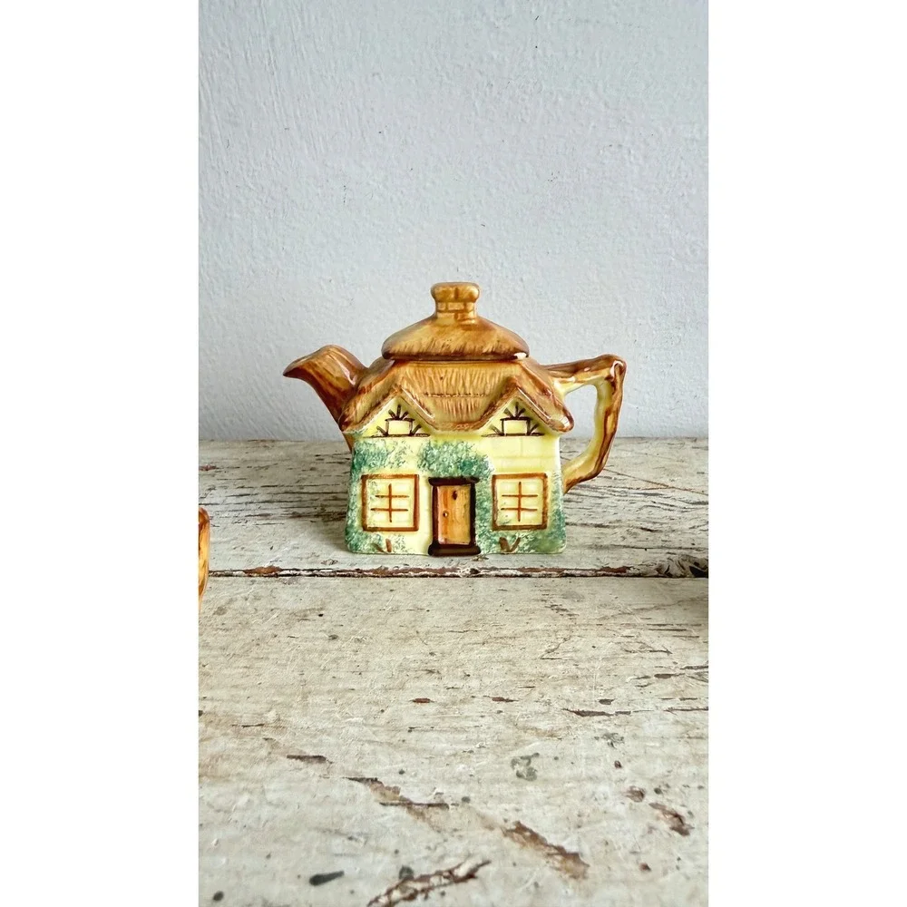 Vintage Keele St Pottery Cottage Tea Set Staffordshire England 3pc CSGC